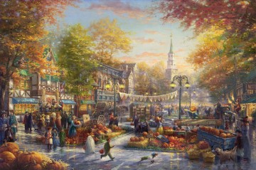 das picknick Ölbilder verkaufen - Das Kürbisfest Thomas Kinkade